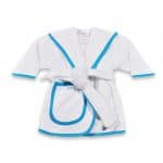 Badjas Uni Line, Wit/Turquoise 1-2jr