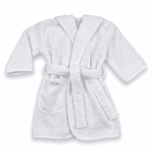 Bademantel Uni Line, Weiß 0-12 Monate