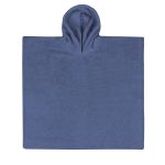 Poncho Seide blau, L