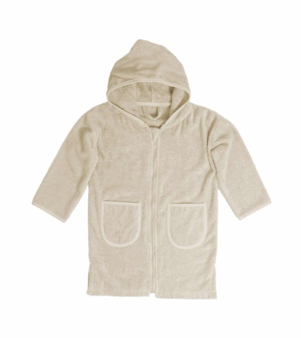 Badjas Uni Line, Cream 2-4jr met ritssluiting