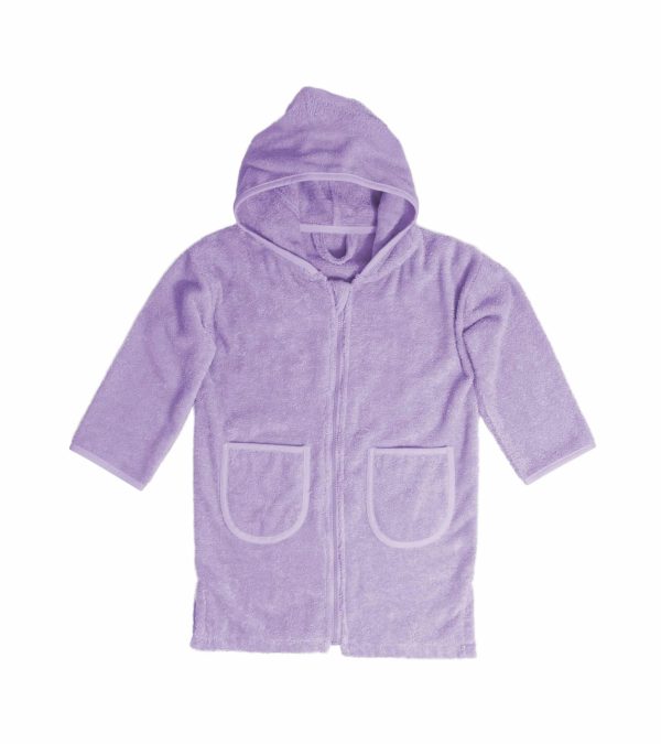 Badjas Uni Line, Lavendel 2-4jr met ritssluiting