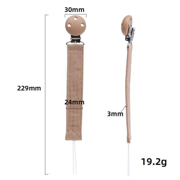 Speenkoord met clip, Caramel - Afbeelding 2