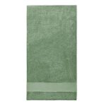 Sauna / Strandlaken met brede band 17cm stone green